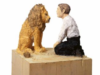 Stephan Balkenhol, Mann mit Löwe, 2002