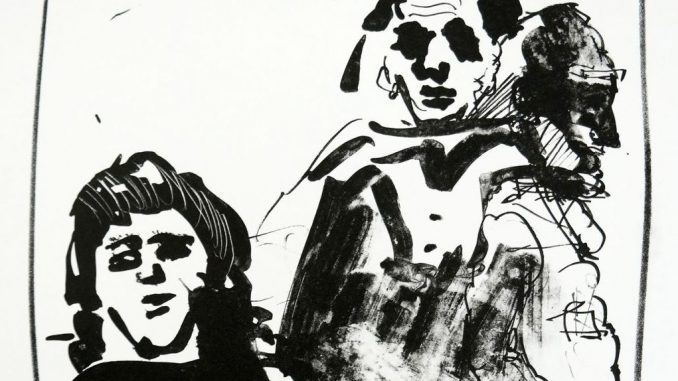 Alfred Hrdlicka, Studienblatt (Zyklus „Wiedertäufer“), 1985