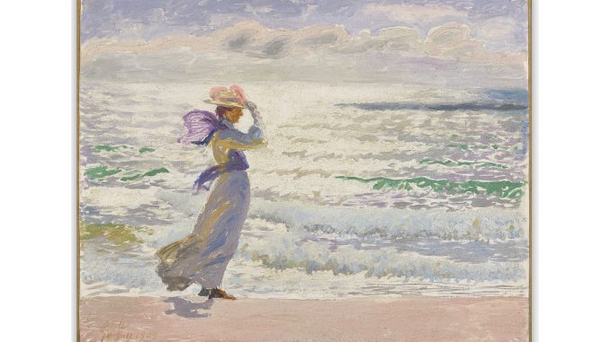 J.F. Willumsen, Edith am Strand. Vorarbeit zu Badende Kinder, 1909