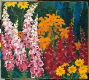 Emil Nolde, Blumengarten mit Fingerhüten und Feuerlilien, 1920