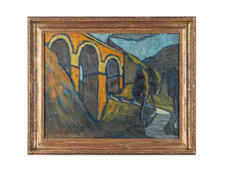 Edmumnd Daniel Kinzinger, Eisenbahnviadukt bei Pforzheim, 1912