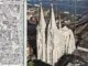 Christo, Collage: verhüllter Kölner Dom mit handschriftlichen Notizen und Stadtplan, Mixed Media